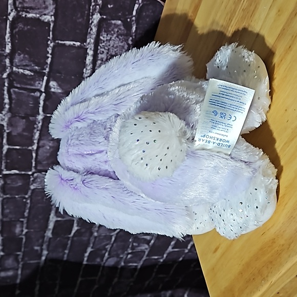 Build a Bear Purple & White Sparkly Long Eared Stuffed Rabbit - Picture 3 of 8